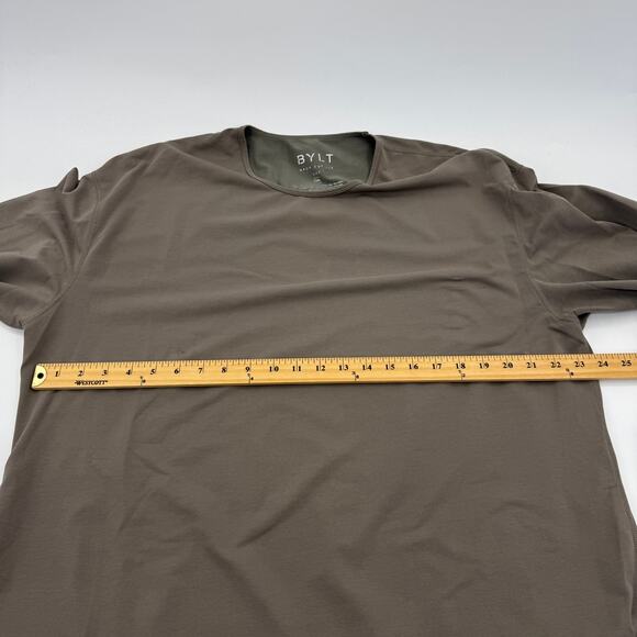 BYLT Drop Cut Long Sleeve Crew Neck Mens Size XXL Taupe Soft Stretch Jersey Knit - Picture 4 of 7